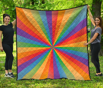 LGBT Pride Rainbow Rays Print Quilt