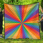 LGBT Pride Rainbow Rays Print Quilt