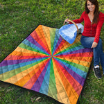 LGBT Pride Rainbow Rays Print Quilt