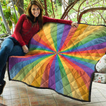 LGBT Pride Rainbow Rays Print Quilt