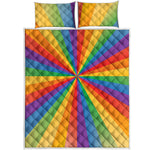 LGBT Pride Rainbow Rays Print Quilt Bed Set