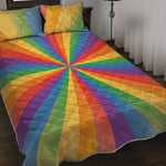 LGBT Pride Rainbow Rays Print Quilt Bed Set