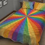 LGBT Pride Rainbow Rays Print Quilt Bed Set