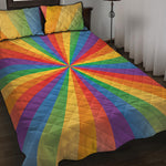 LGBT Pride Rainbow Rays Print Quilt Bed Set