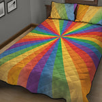 LGBT Pride Rainbow Rays Print Quilt Bed Set