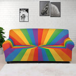 LGBT Pride Rainbow Rays Print Sofa Cover
