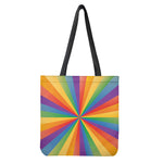 LGBT Pride Rainbow Rays Print Tote Bag