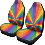 LGBT Pride Rainbow Rays Print Universal Fit Car Seat Covers