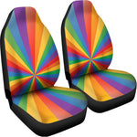 LGBT Pride Rainbow Rays Print Universal Fit Car Seat Covers