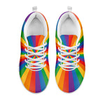 LGBT Pride Rainbow Rays Print White Sneakers