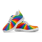 LGBT Pride Rainbow Rays Print White Sneakers