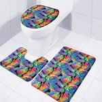 LGBT Pride Rainbow Roses Pattern Print 3 Piece Bath Mat Set