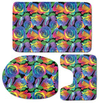 LGBT Pride Rainbow Roses Pattern Print 3 Piece Bath Mat Set