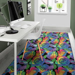 LGBT Pride Rainbow Roses Pattern Print Area Rug
