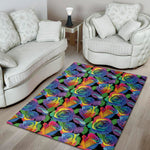 LGBT Pride Rainbow Roses Pattern Print Area Rug