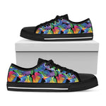 LGBT Pride Rainbow Roses Pattern Print Black Low Top Shoes
