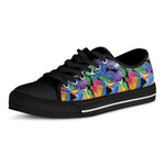 LGBT Pride Rainbow Roses Pattern Print Black Low Top Shoes