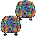 LGBT Pride Rainbow Roses Pattern Print Car Headrest Covers