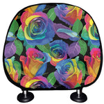 LGBT Pride Rainbow Roses Pattern Print Car Headrest Covers