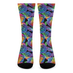 LGBT Pride Rainbow Roses Pattern Print Crew Socks