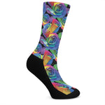 LGBT Pride Rainbow Roses Pattern Print Crew Socks