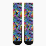 LGBT Pride Rainbow Roses Pattern Print Crew Socks