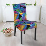 LGBT Pride Rainbow Roses Pattern Print Dining Chair Slipcover