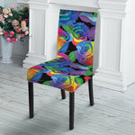 LGBT Pride Rainbow Roses Pattern Print Dining Chair Slipcover