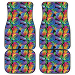 LGBT Pride Rainbow Roses Pattern Print Front and Back Car Floor Mats