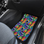 LGBT Pride Rainbow Roses Pattern Print Front and Back Car Floor Mats