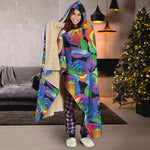 LGBT Pride Rainbow Roses Pattern Print Hooded Blanket