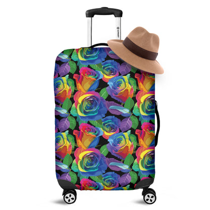 LGBT Pride Rainbow Roses Pattern Print Luggage Cover