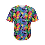 LGBT Pride Rainbow Roses Pattern Print Men's Baseball Jersey