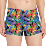 LGBT Pride Rainbow Roses Pattern Print Men's Boxer Briefs
