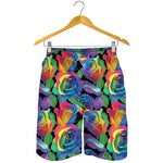 LGBT Pride Rainbow Roses Pattern Print Men's Shorts