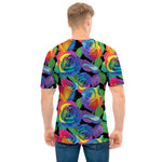 LGBT Pride Rainbow Roses Pattern Print Men's T-Shirt