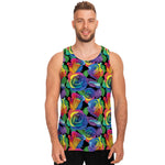 LGBT Pride Rainbow Roses Pattern Print Men's Tank Top
