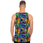 LGBT Pride Rainbow Roses Pattern Print Men's Tank Top