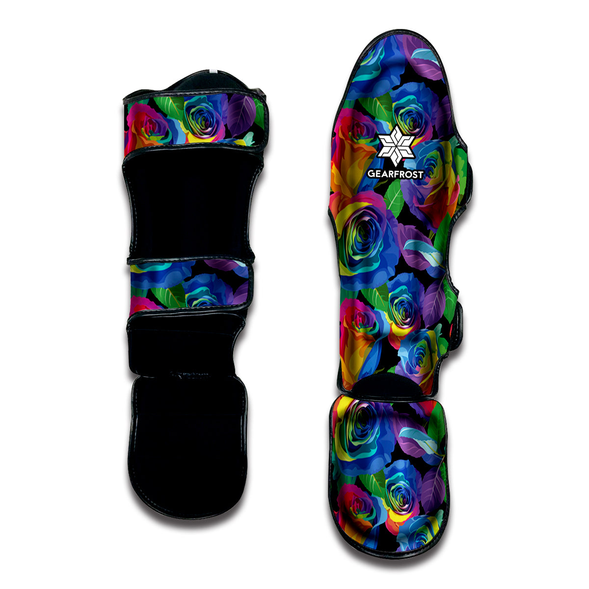LGBT Pride Rainbow Roses Pattern Print Muay Thai Shin Guard