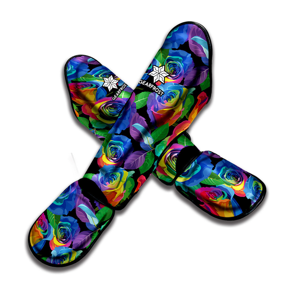 LGBT Pride Rainbow Roses Pattern Print Muay Thai Shin Guard