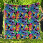 LGBT Pride Rainbow Roses Pattern Print Quilt