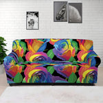 LGBT Pride Rainbow Roses Pattern Print Sofa Cover
