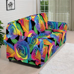 LGBT Pride Rainbow Roses Pattern Print Sofa Cover