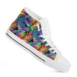 LGBT Pride Rainbow Roses Pattern Print White High Top Shoes