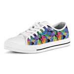 LGBT Pride Rainbow Roses Pattern Print White Low Top Shoes