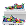 LGBT Pride Rainbow Roses Pattern Print White Running Shoes