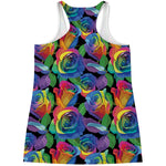 LGBT Pride Rainbow Roses Pattern Print Women's Racerback Tank Top