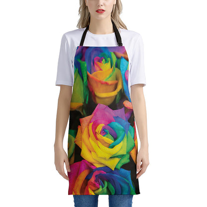 LGBT Pride Rainbow Roses Print Apron