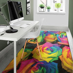 LGBT Pride Rainbow Roses Print Area Rug