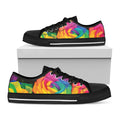 LGBT Pride Rainbow Roses Print Black Low Top Sneakers
